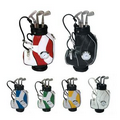 Desktop Golf Metal Pens And Golf Bag Holder With Clock